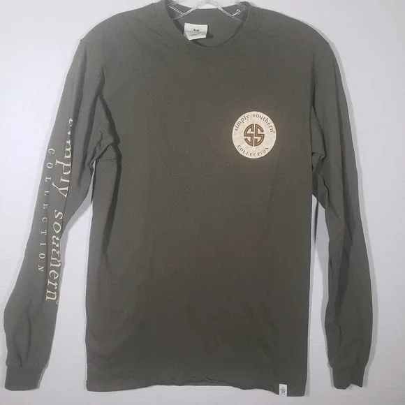 Simply Southern God is Within Her Long Sleeve T-Shirt Sz S Olive Bible - Picture 2 of 7